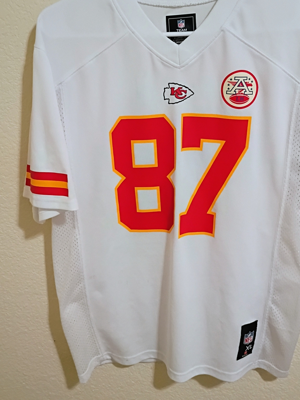 NFL Kansas City Chiefs White Jersey #87 with Red and Gold Accents